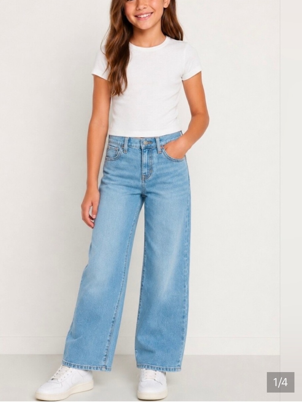 Old Navy Girl's Baggy Wide Leg Jeans- Size 12